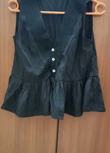 Elegant Black Peplum Top