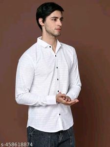 White Texture Shirt Very Trending And Fashion