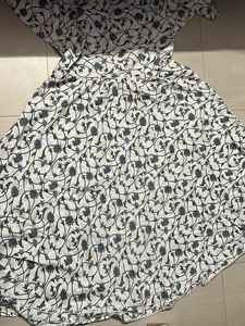 White Anarkali Cotton Suit