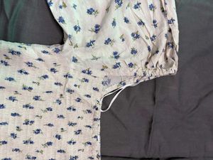 Cottagecore Flower Print White Dress💌🫐