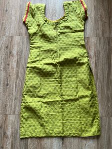 Custom Made Kurta | Green And Yellow