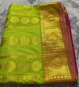 Green & Gold Kanjivaram Silk Saree