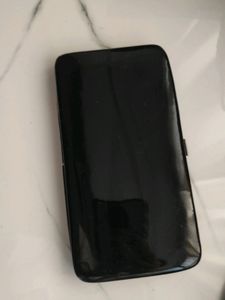 black wallet with press lock