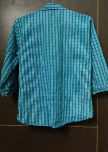 Unisex Blue Check Striped Shirt