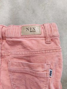 Girls Peach Corduroy Flare Pants