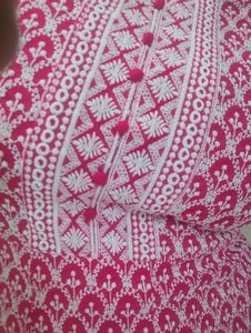 Pink Embroidered Kurta frock