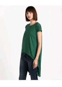 AND Cusual Regular Sleeves Solid Green Tunic