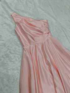 One-Shoulder Satin Gown