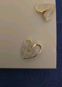 White Heart Shaped Cute Korean Studs