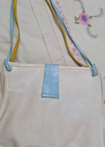 Cream Coloured Fancy Rexin Bag