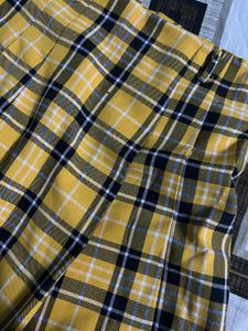 Yellow plaid korean skirt