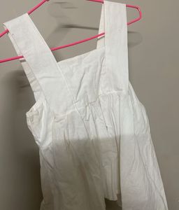 White Linen Peplum Top