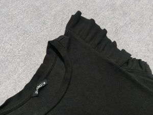 Black Ruffle Sleeve Top - Size M