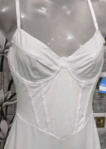 White  corset Bodycon Midi Dress