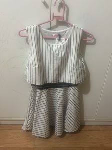 New White Stripe Mini Dress