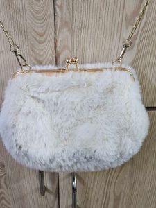 Fuzzy White Crossbody Bag