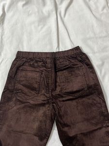 Brown Velvet Stretchable Jagging