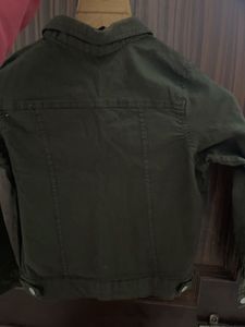 Dark Olive Green Cropped Jacket
