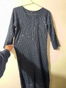 Black Embellished Kurti &amp; Plazzo