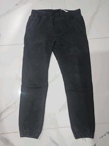Black Denim Joggers