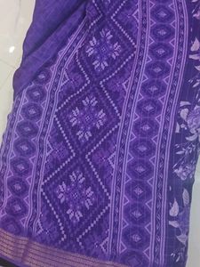 Floral Print Purple Saree