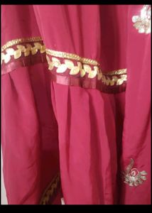 Maroon Embroidered Kurta Set
