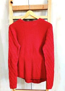 Red Knitted Pullover size-36