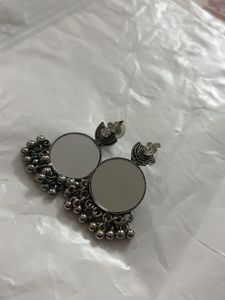 Mirror Jhumka Earrings
