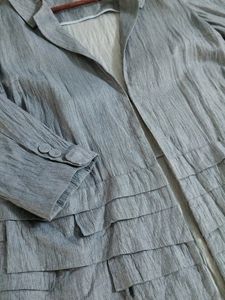 Blue Ruffle Detail Jacket