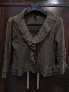 Olive Shrug With Frills