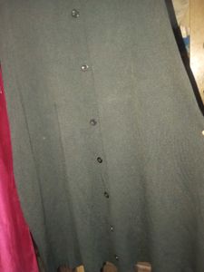 Olive Green Button-Down Midi Dress