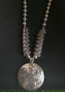 Oxidized Necklace With Earrings