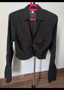 Y2K H&amp;M V Shaped, Crop Button Down Shirt