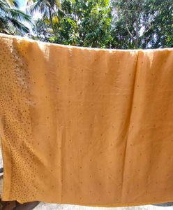 Golden Saree with Embellishments
