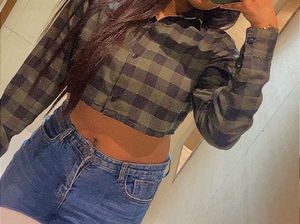 Green Plaid Crop Top