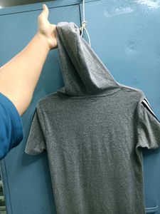 Gray YES Graphic T-Shirt Dress