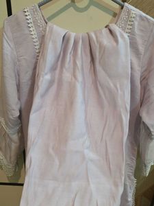 Cotton Organza Lavender Straight Suit Bottom
