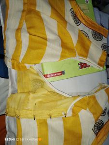 Elegant Yellow & White Saree blouse
