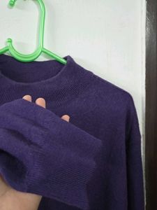 crocodile Purple Mock Neck Sweater size M
