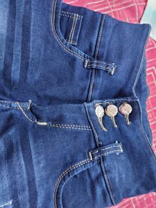 Stretchable High Waist Denim For Girls