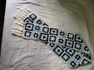 Handmade Crochet Granny Square Scarf