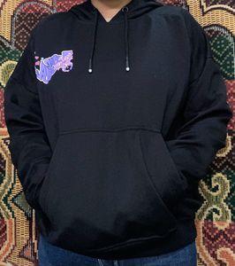 black hoodie With Print