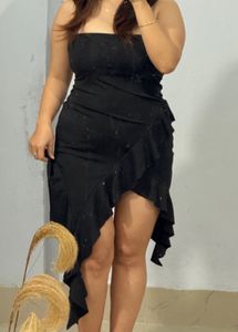 Black Ruffle Mini Dress