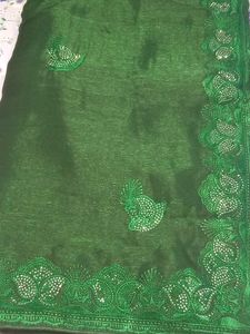 Elegant Green Embellished Saree