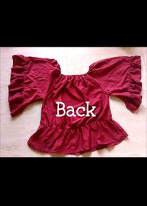 Maroon Off-Shoulder Top