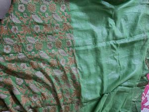 Shimmer Green Saree With Peticot