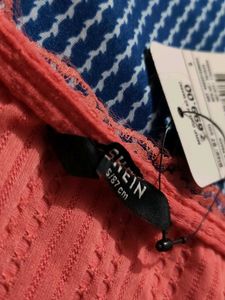 Darkpeach Ribbed Lace Trim Crop Top (S,M,L)