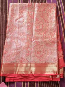 banarsi saree in orange colour 🧡🍊