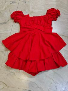 Red Tiered Mini Dress