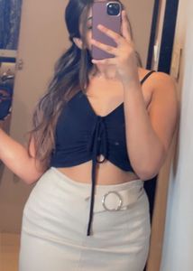 Black Ribbed Crop Top